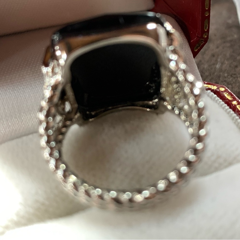 NEW Sterling Silver ONYX LARGE Faceted Cut Twisted Ring Joya Judy Crowell SIZE 8 - Picture 12 of 16